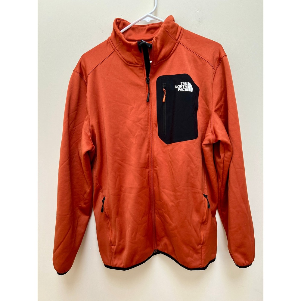 The North Face Men's L Crest Full Zip Fleece Jacket Burnt Orange Cozy Outdoors